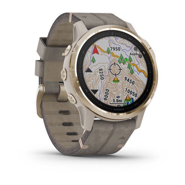 Garmin Fenix 6S Pro, 42mm Sapphire Edition Light Gold Tone With Shale ...