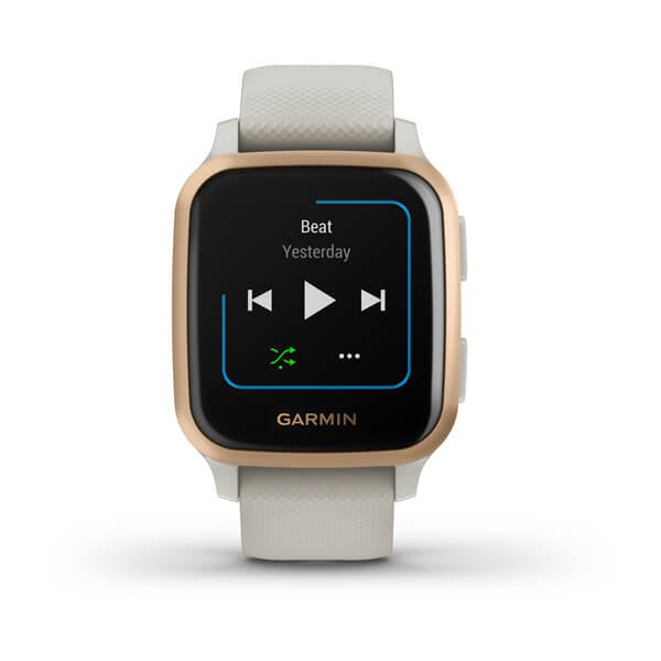 Garmin Venu SQ Music Edition Rose Gold Aluminium Bezel with Light Sand Case and Silicone Band