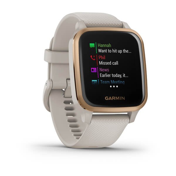 Garmin Venu SQ Music Edition Rose Gold Aluminium Bezel with Light Sand Case and Silicone Band
