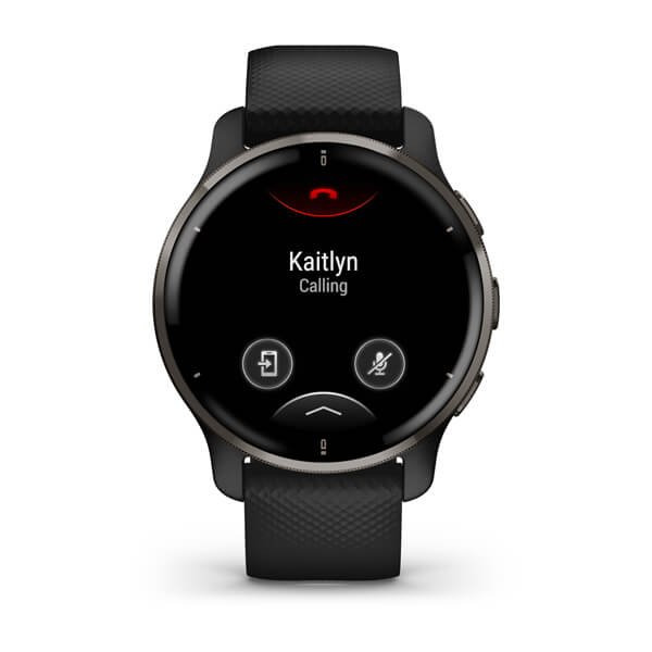 Garmin Venu 2 Plus Slate Stainless Steel Bezel With Black Case And Silicone Band 43 mm