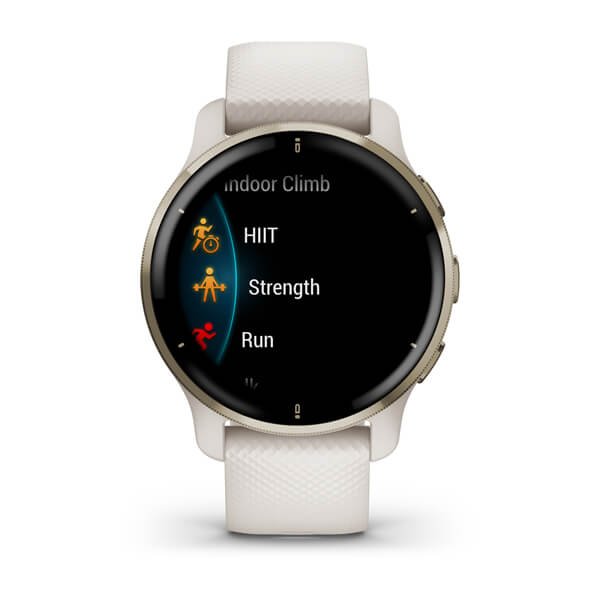 Garmin Venu 2 Plus Cream Gold Stainless Steel Bezel With Ivory Case And Silicone Band 43 mm