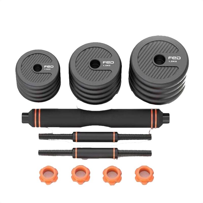 Skyland Premium Soft PU 30 KG Dumbbell and Barbell Set
