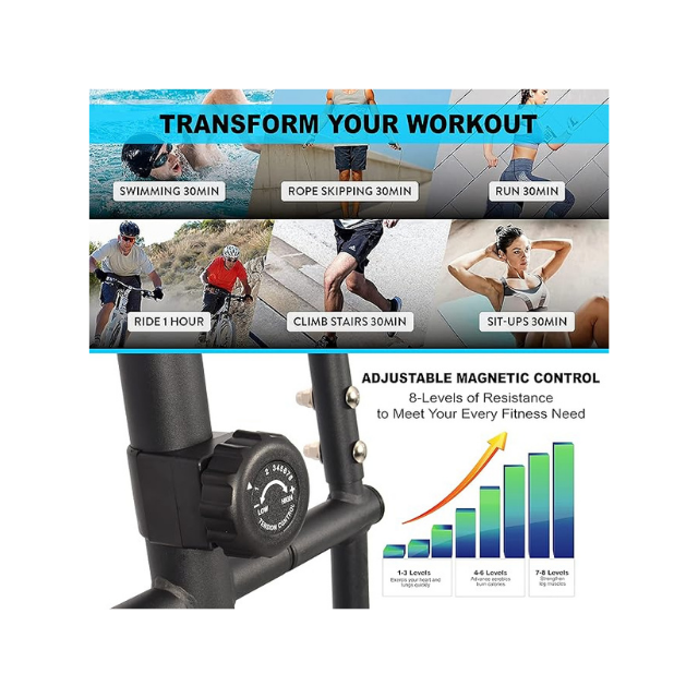 Sky Land 2-in-1 Elliptical Bike 8-Level – Gray Best Price in UAE