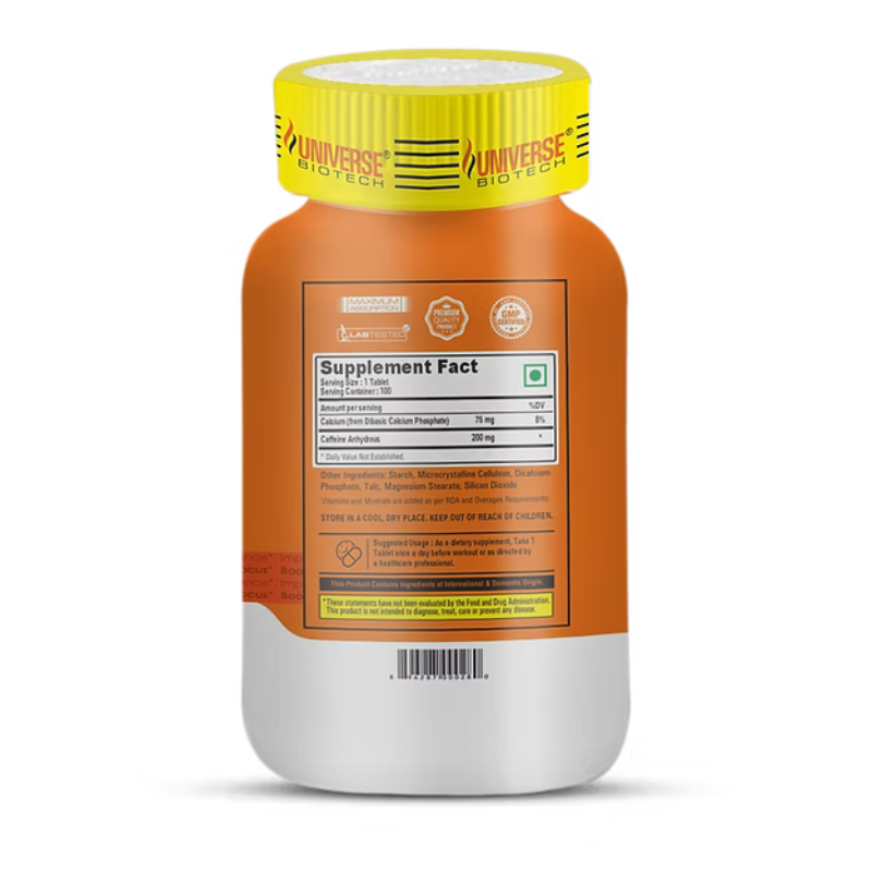 Universe Biotech Caffeine 100 Tabs Best Price in UAE