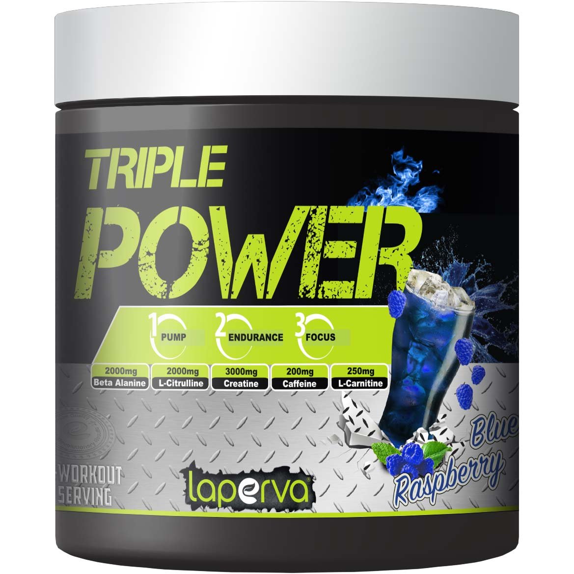 Laperva Triple Power Pre Workout 30 Servings - Blue Raspberry