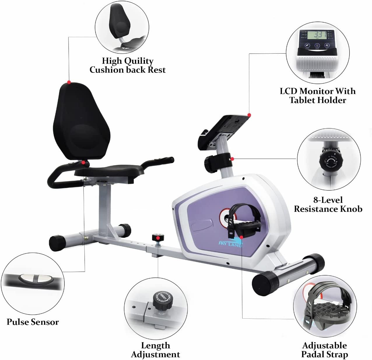 Skyland Magnetic Recumbent Bike - EM-1553