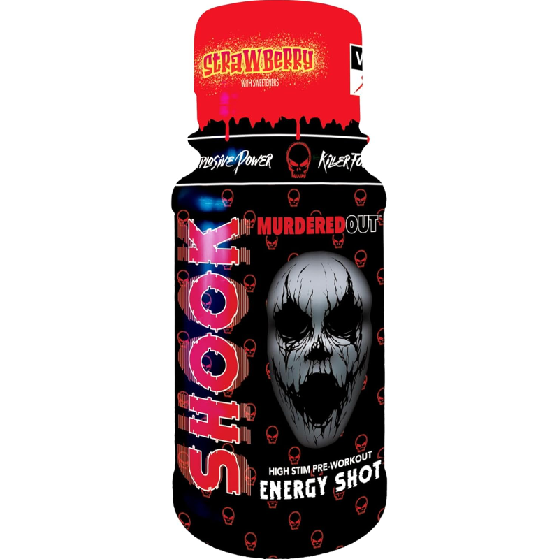 Murdered Out Shook Energy Shot 12 x 60ml Pre Workout - Strawberry Best Price in UAE