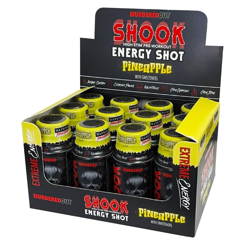 Murdered Out Shook Energy Shots 12 x 60ml Pre Workout - Pineapple