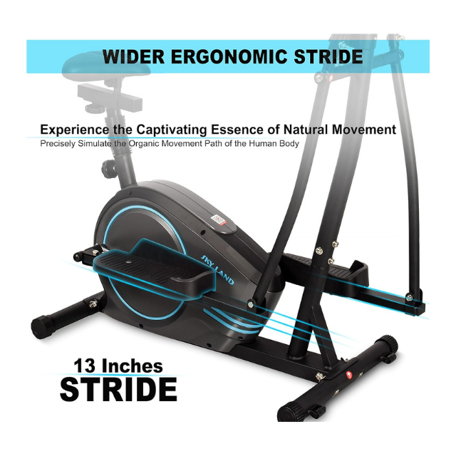 Sky Land 2-in-1 Elliptical Bike 8-Level – Gray Best Price in UAE