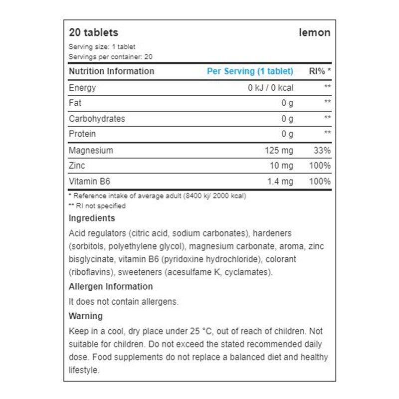 All Nutrition ZMA + B6 Effervescent 20 Tabs Best Price in Dubai