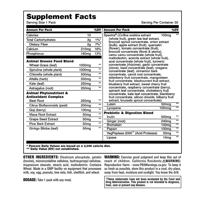 Animal Daily Green Pill Packs 30 Packs Best Price in UAE