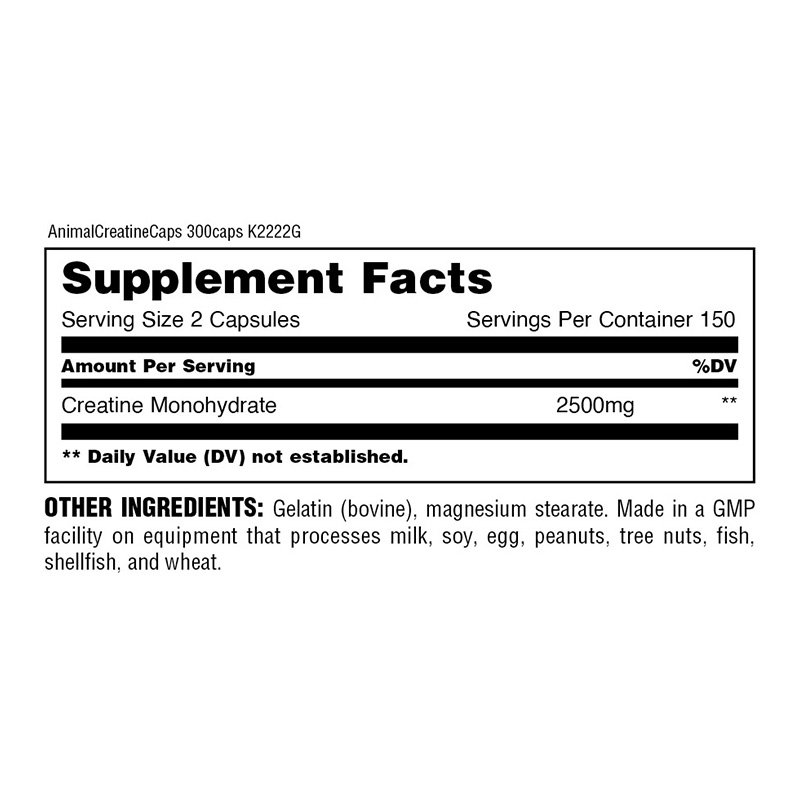 Animal Pak Animal Micornized Creatine Capsules 300 Best Price in UAE