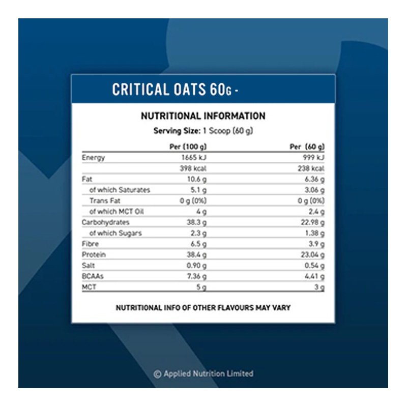 Applied Nutrition Critical Oats 3 kg - Coconut Best Price in Dubai