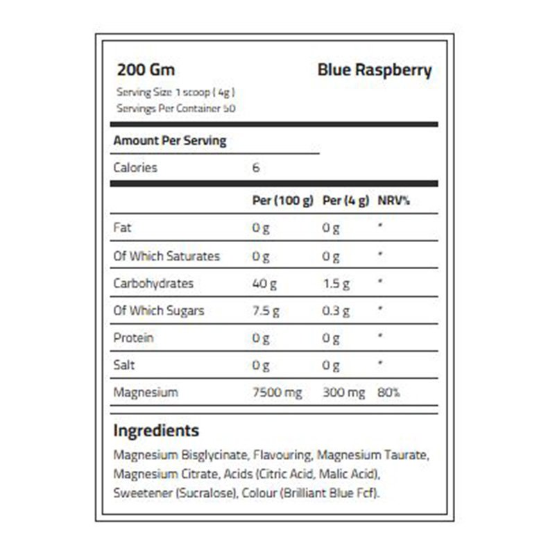 Applied Nutrition Tri Magnesium Powder 200 G - Blue Raspberry Best Price in Dubai