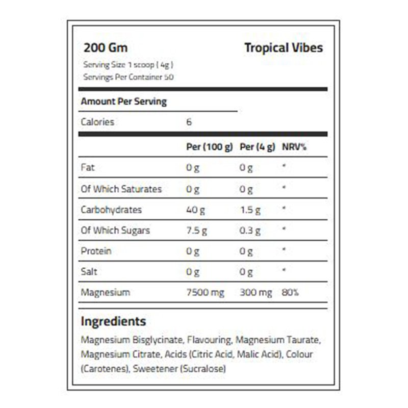 Applied Nutrition Tri Magnesium Powder 200 G - Tropical Vibes Best Price in Dubai