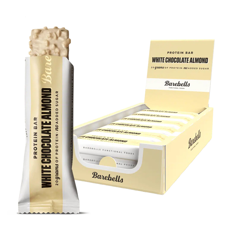 Buy BareBells Protein Bar White Chocolate Almond - 55g x 12 Bars in ...