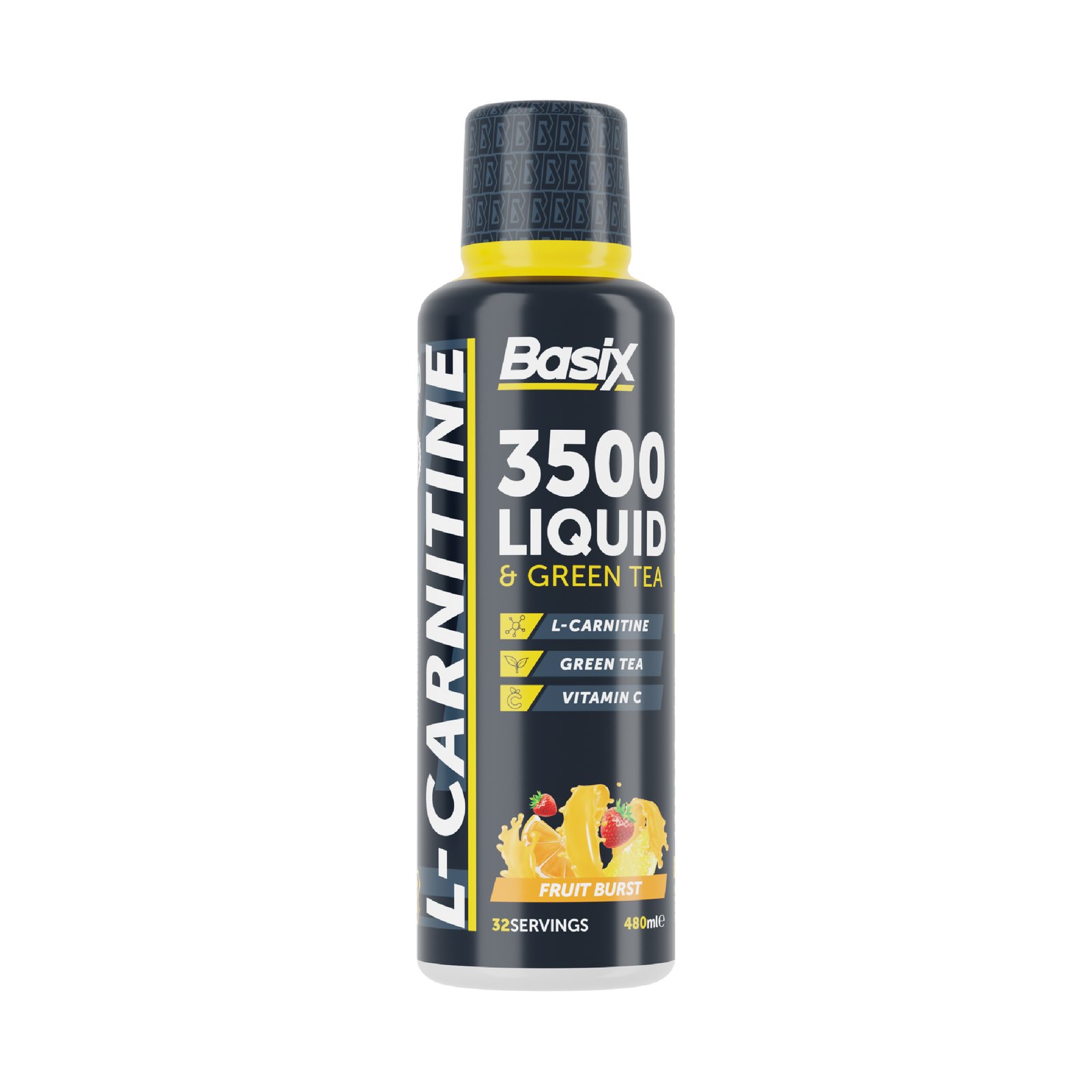 Basix L-Carnitine 3500 Liquid & Green Tea 480ml - Fruit Burst Best Price in UAE