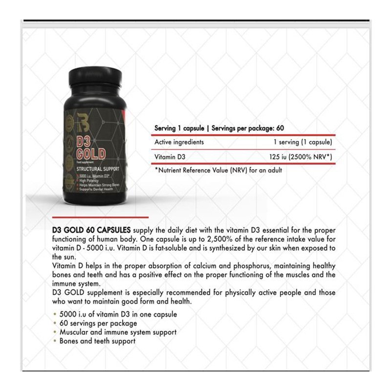 Big Fit Nutrition Vitamin D3 Gold 60 Caps Best Price in UAE
