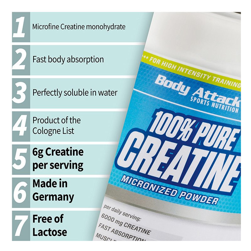 Body Attack 100% Pure Creatine 500 G Best Price in Dubai