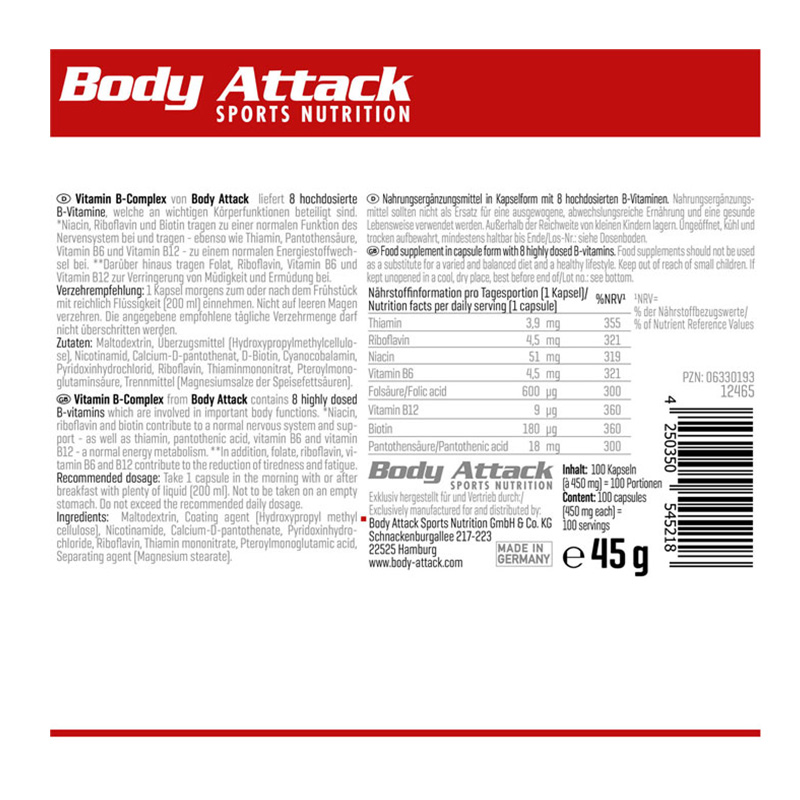 Buy Body Attack B-Complex 100 Caps In Dubai, Abu Dhabi, Sharjah, UAE ...