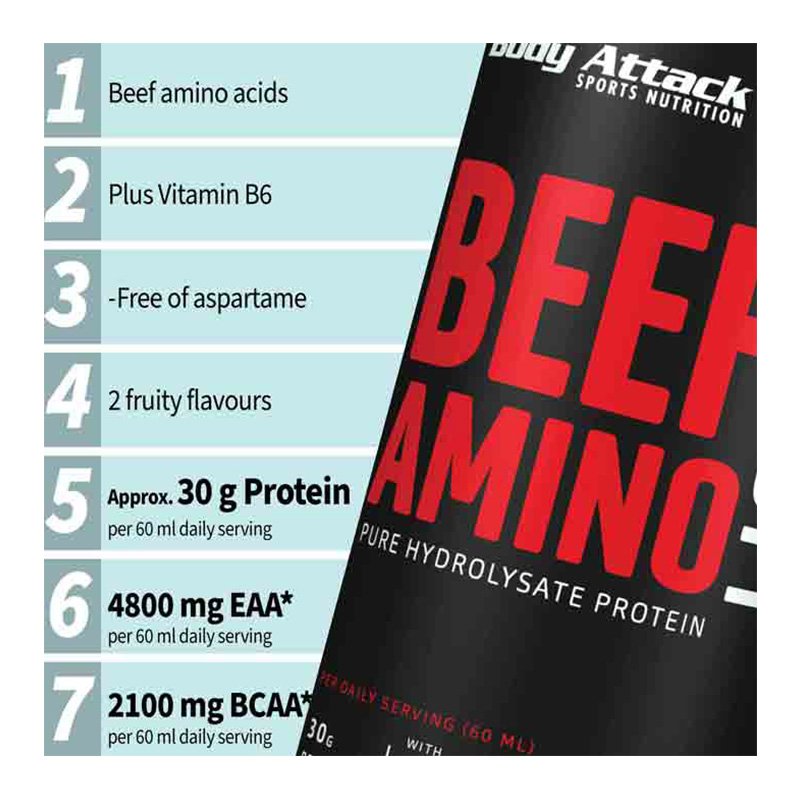 Body Attack Beef Amino Liquid 1000ml Best Price in Dubai