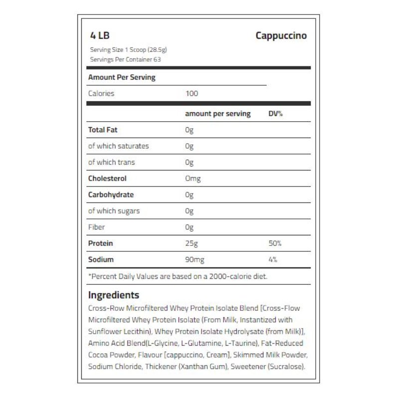 Body Builder ISO 25000 Whey Protein 4 lb - Cappuccino Best Price in Dubai