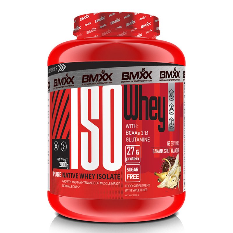 Body Maxx Sports Nutrition ISO Whey-Pure Native Whey Isolate- 2000g Banana Split