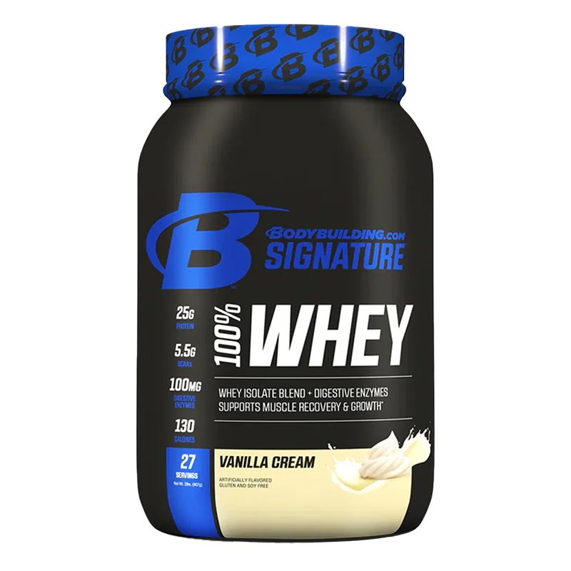 BodyBuilding Signature 100% Whey Protein Powder 2 lb - Vanilla Cream