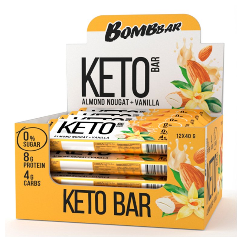 Bombbar Keto Bars 40 G 12 Pcs in Box - Almond Nougat with Vanilla Best Price in Abu Dhabi