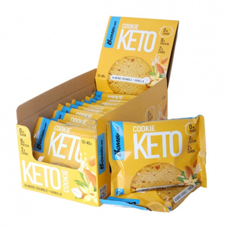 Bombbar Keto Cookies 40 G 12 Pcs in Box - Almond with Vanilla