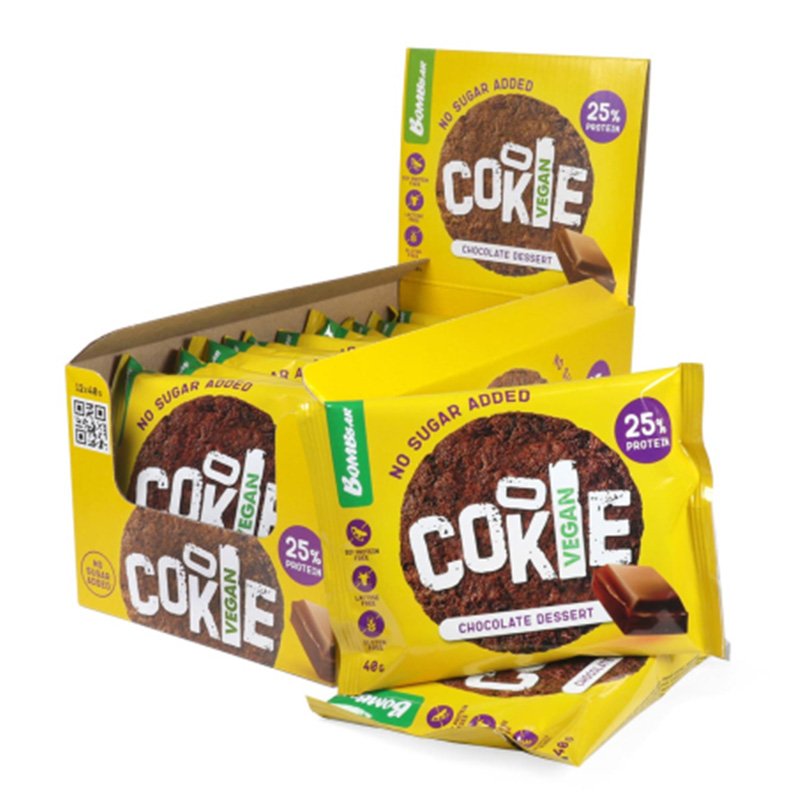 Bombbar Vegan Protein Cookies 40 G 12 Pcs - Chocolate Dessert
