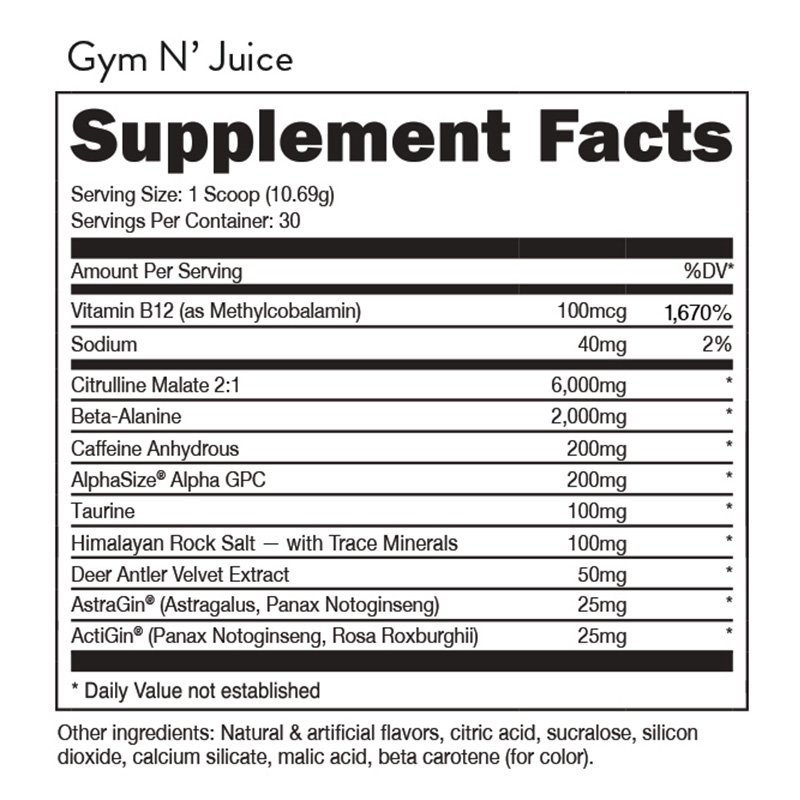 Bucked Up Pre-Workout Gym N Juice 30 Serving Best Price in Dubai