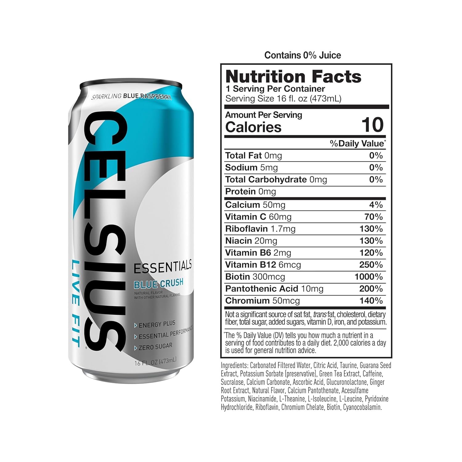 Celsius Essentials RTD 16 Fl Oz 1x12 Packs - Blue Crush Best Price in UAE Best Price in Abu Dhabi
