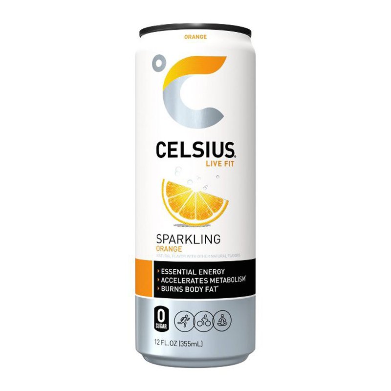 Celsius Live Fit Sparkling Drink 355ml Pack of 12 - Sparkling Orange
