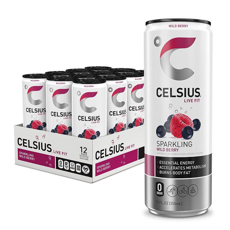 Celsius Live Fit Sparkling Drink 355ml Pack of 12 - Wild Berry Best Price in UAE