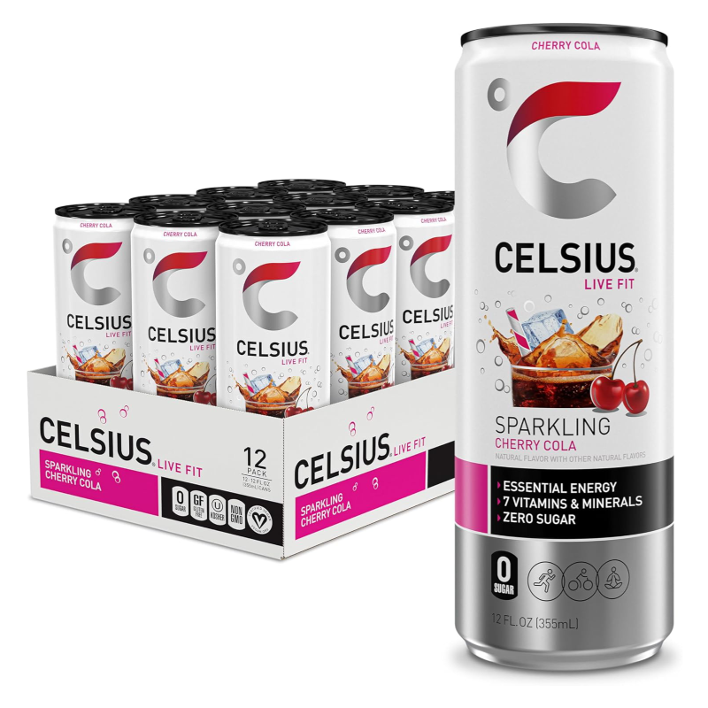 Celsius Live Fit Sparkling Water 355ml 12 Pcs in Box - Cherry Cola Best Price in Dubai
