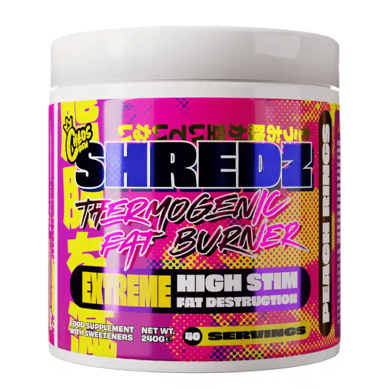 Chaos Crew Shredz Fat Bunner 40 Servings 240 G - Peach Rings Best Price in UAE