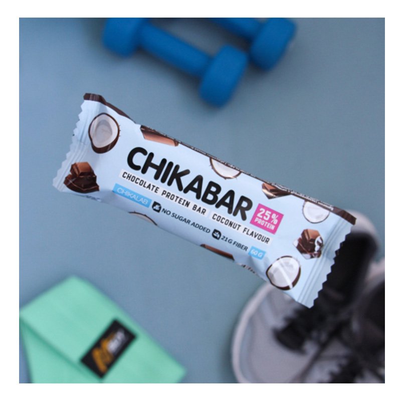 Chika Bar Protein Bar 60 G 12 Pcs in Box - Coconut with Chocolate Filling Best Price in Dubai