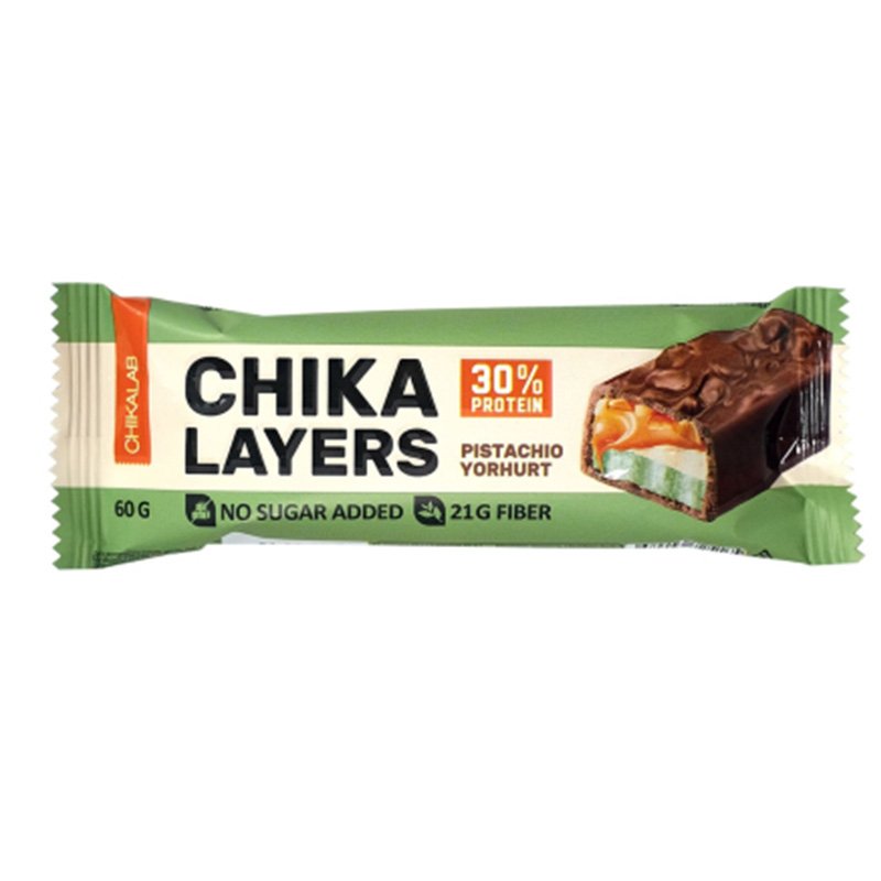 Chika Layers Protein Bar 60 G 12 Pcs in Box - Pictachio Yogurt Best Price in Dubai