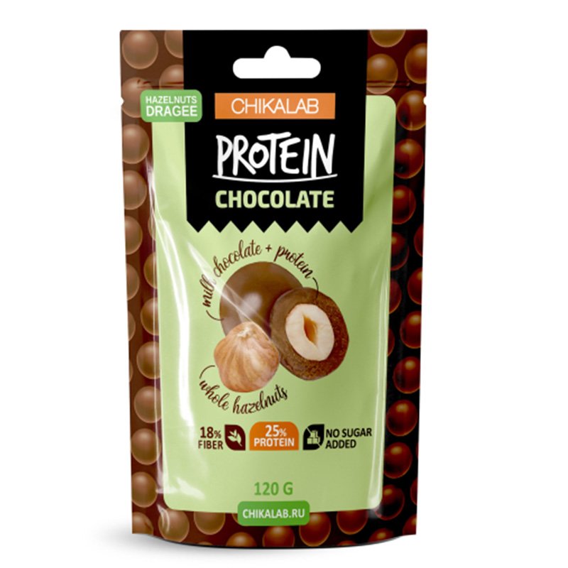 ChikaLab Protein Chocolate 120 G - Hazelnut in Milk Chocolate