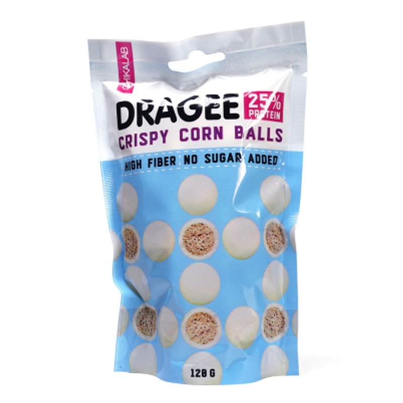 ChikaLab Protein Dragee Crispy Chocolate Balls 120 G - Corn balls in White chocolate