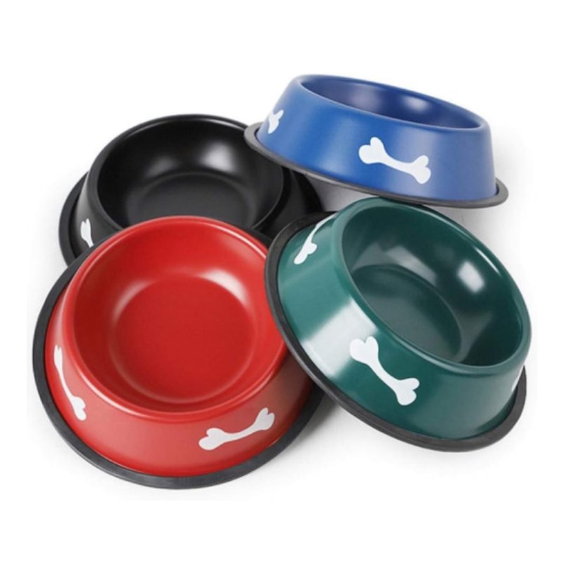 Coated Stainless Steel - Bone Print Bowl with Anti-Skid Base 26 CM - 10001 Best Price in Dubai