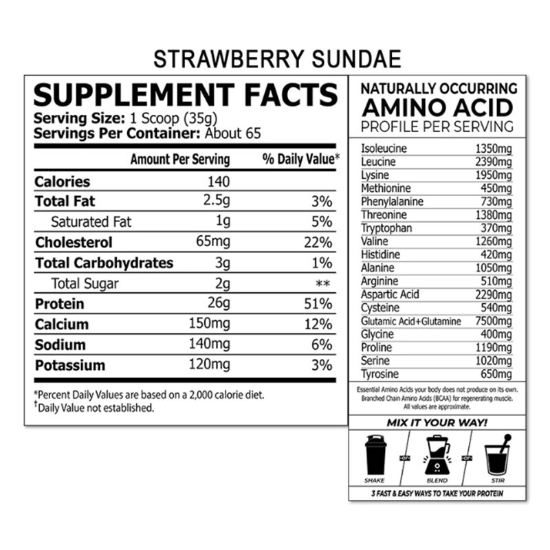 Core Champs Whey 100% Whey Protein 65 Servings - Strawberry Sundae Best Price in Dubai