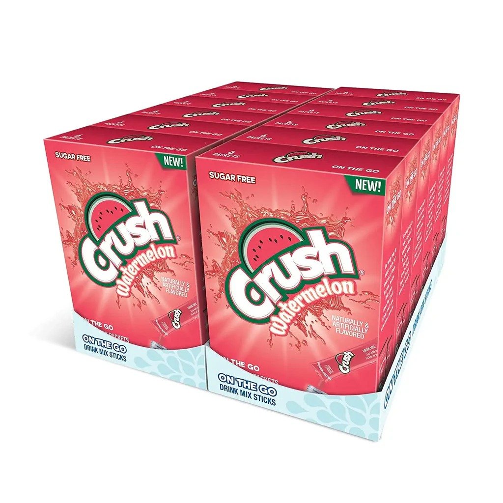 Crush Singles to Go Convenient Drink Mix Packets for On-the-Go Refreshment 2 Pcs in Box - Watermelon