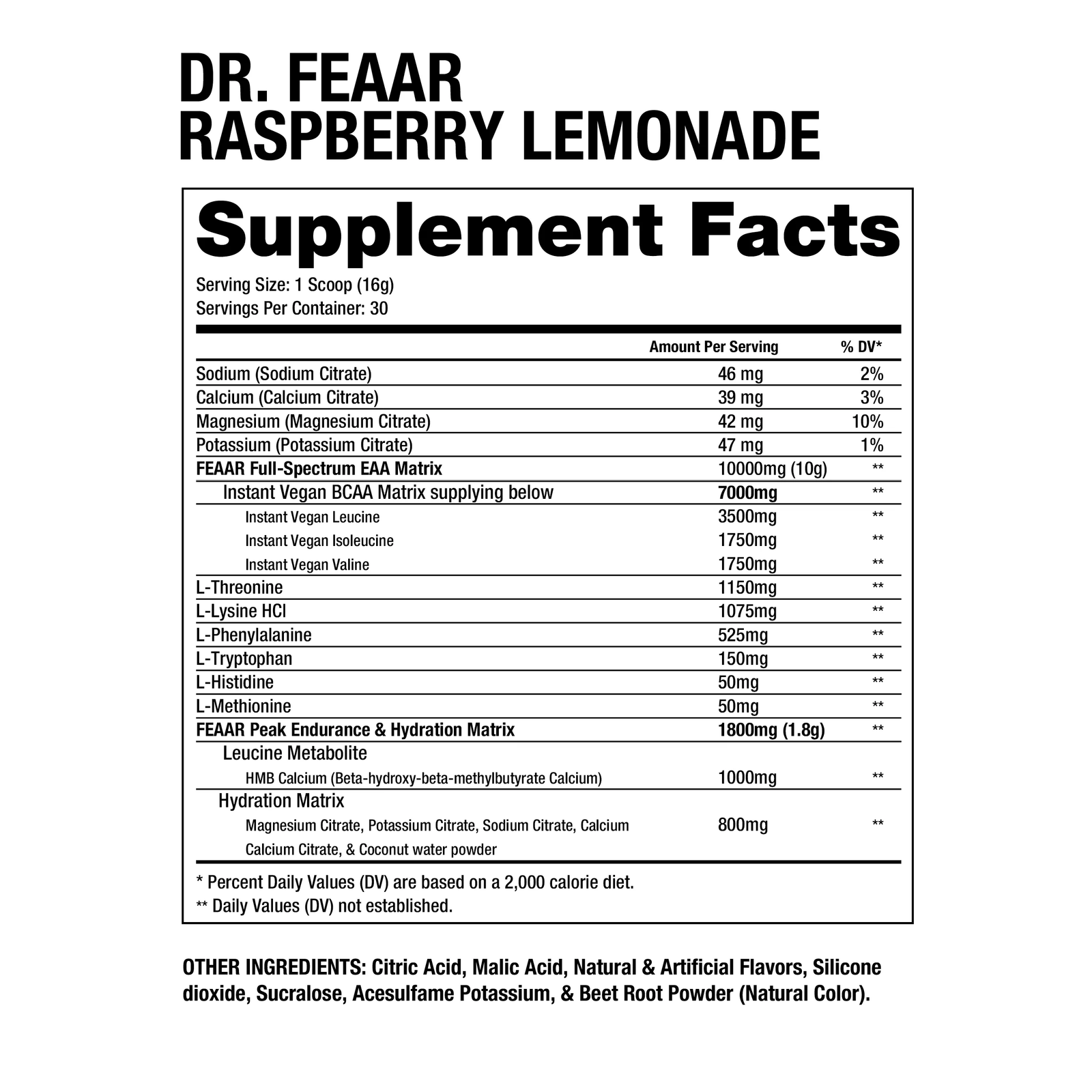 Dragon Pharma Dr. Feaar - Complete Essential Amino Acid 30 Servings - Raspberry Lemonade Best Price in Dubai