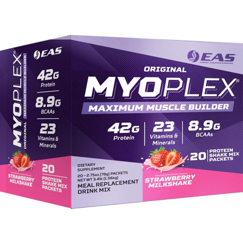 EAS Myoplex 20 Packets in Box - Strawberry Muscle Building Protein