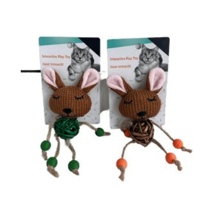 Eco Line Catch & Scratch Wooden Plush Toy For Cat - Orange