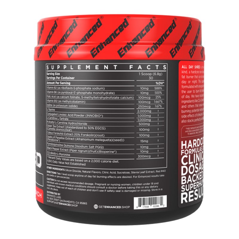 Enhanced Labs All Day Shred Fruit Punch 30 Servings Best Price in Abu Dhabi