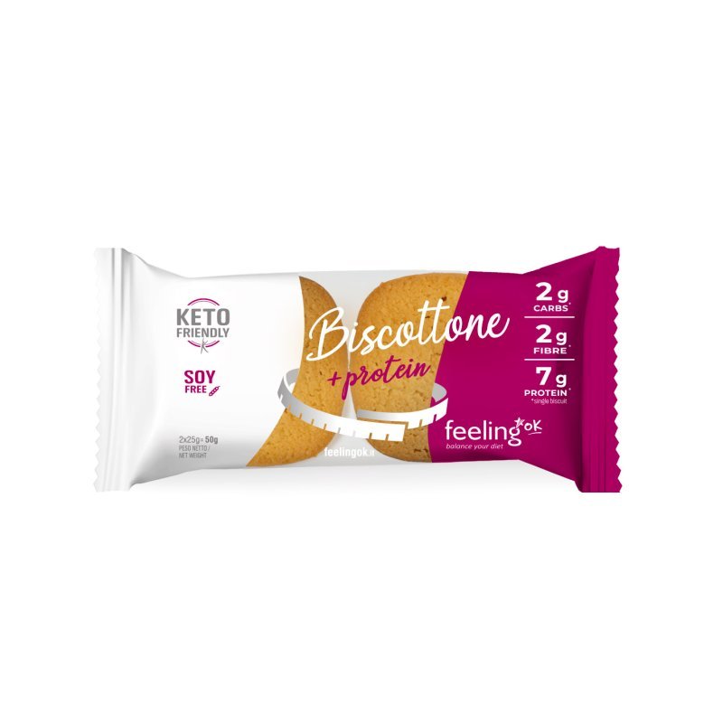 FeelingOK Biscottone Protein Biscuit 50 G 10 Pcs in Box - Almond
