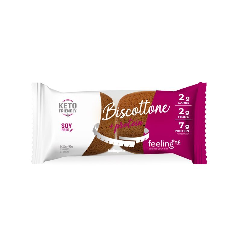 FeelingOK Biscottone Protein Biscuit 50 G 10 Pcs in Box - Vanilla-Lemon Best Price in Dubai